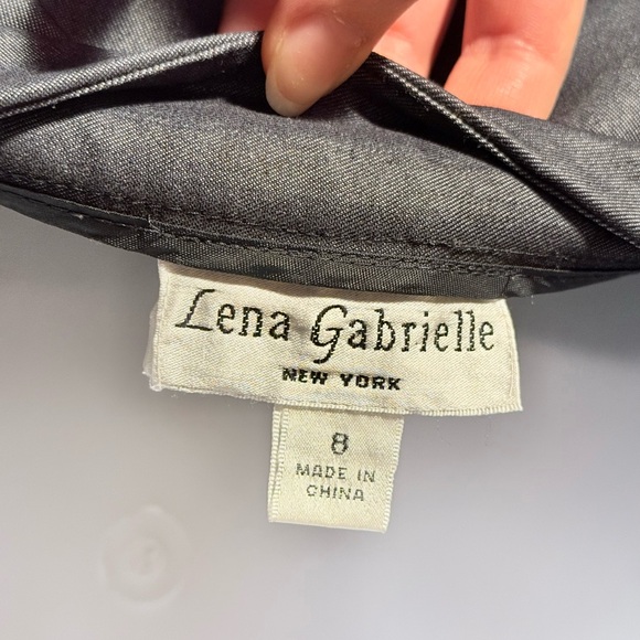 Lena Gabrielle Pant-Suit Set. Metallic Grey. Size 8. - Picture 7 of 8